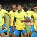 Mamelodi Sundowns players celebrate goalscored