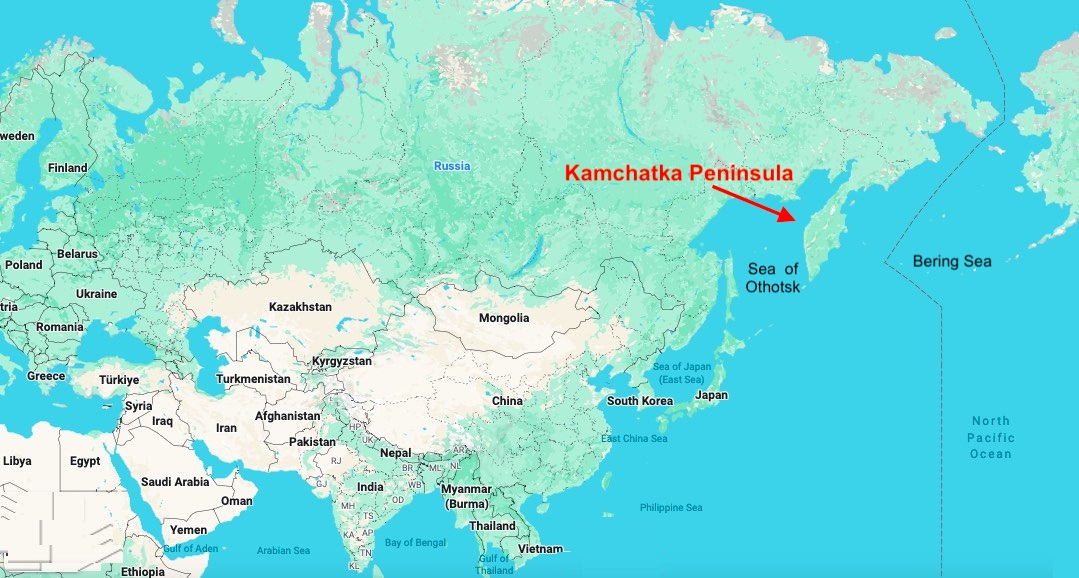 Map Kamchatka Peninsula